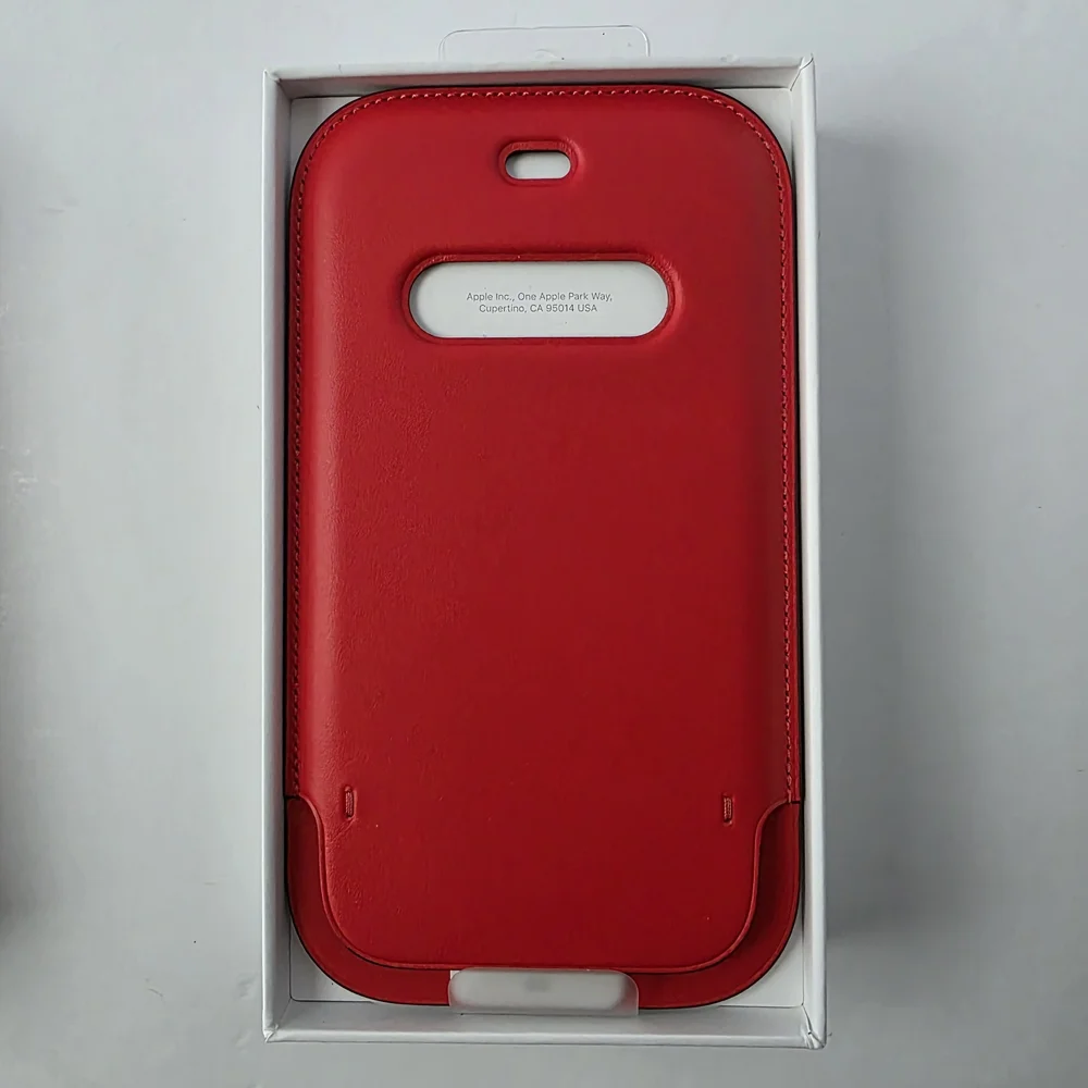 Apple iPhone 12 Mini Leather Sleeve - Red MagSafe